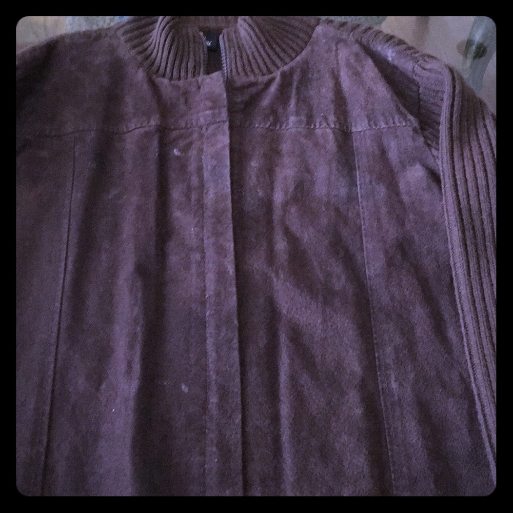 Cavalini brown size l sweater with suede front